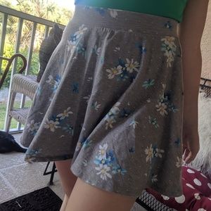 Grey floral circle skirt